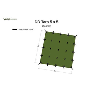 DD Tarp 5x5 - XL Weatherproof Bushcraft Tarp