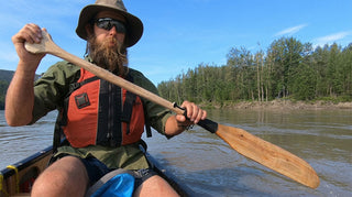paddling with my handmade canoe paddle on the Yukon