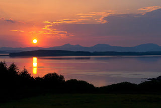 Sunset over lake