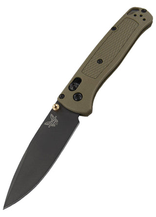 Benchmade Bugout Folding knife, Grey coated blade and Ranger Green handle.