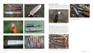A Sample page of Paul Kirtley's Core Bushcraft book, focusing on knife selection.