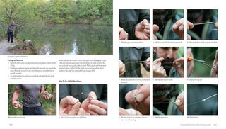 A Sample page of Paul Kirtley's Core Bushcraft book, focusing on fishing techniques.