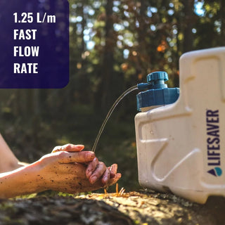 LifeSaver Cube Water filtration system, filters 5000L of water on the move. Perfect for camper vans, long duration trips, remote areas and wild camping.