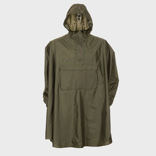 Snugpak Enhanced Patrol Poncho in Olive Green, a waterproof poncho to cover you and your backpack in a sudden downpour.