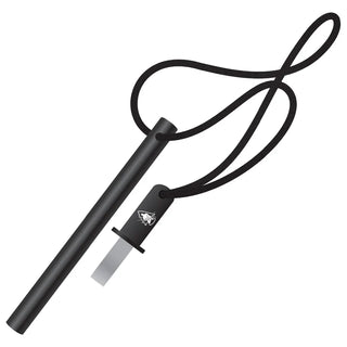 Pathfinder branded Ferrocerium rod for striking sparks to light fires. 6" alloy rod with a Tungsten scraper.