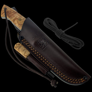 Joker Ranger Bushcraft Curly Birch Handle Knife With Firesteel