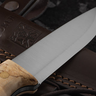 Joker Ranger Bushcraft Curly Birch Handle Knife With Firesteel