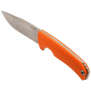 SOG Tellus Fixed Blade Knife, with orange handle.