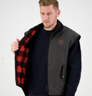 Swanndri Foxton Wool-Lined Oilskin Vest