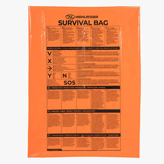 Waterproof and high visibility survival bivvy bag for emergency use.