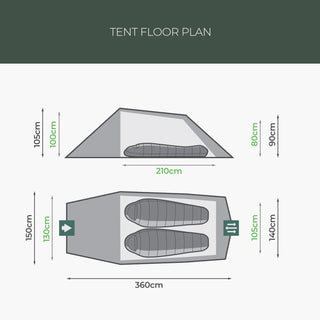 Highlander Respite 2 Person Tunnel Tent