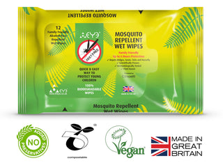 Mosquito Repellent Wet Wipes - 12 pack