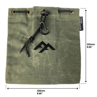 Forest Fundamentals Foraging Pouch - handmade waxed canvas pouch which folds up when not in use. 