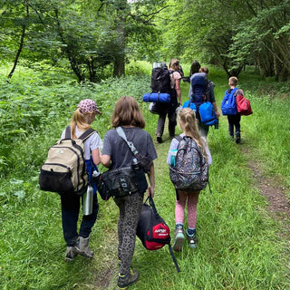 Woodland Ways - families walking into the woods