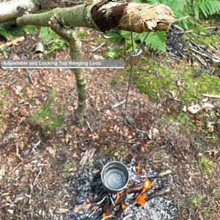 Forest Fundamentals TrailGrip pot and cup hangers. A stainless steel wire that can hold a cup or pot over a fire with ease.