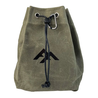 Forest Fundamentals Tinder Pouch, a hand crafted waxed canvas pouch for carrying tinder or anything else! 