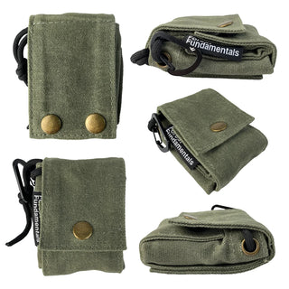 Forest Fundamentals Foraging Pouch - handmade waxed canvas pouch which folds up when not in use. 