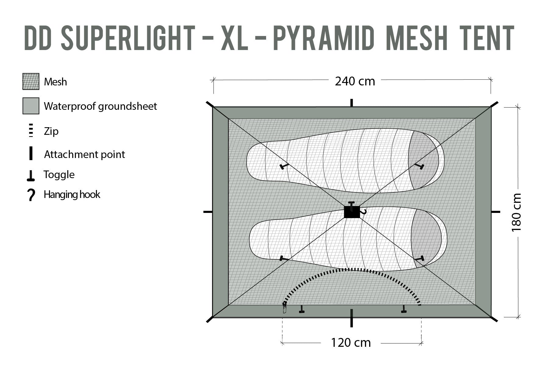 DD Super Light Pyramid Mesh Tent XL Woodland Ways