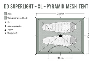 DD Super Light Pyramid Mesh Tent XL