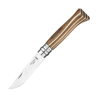 Opinel No. 08 Laminated Birch Knife Brown